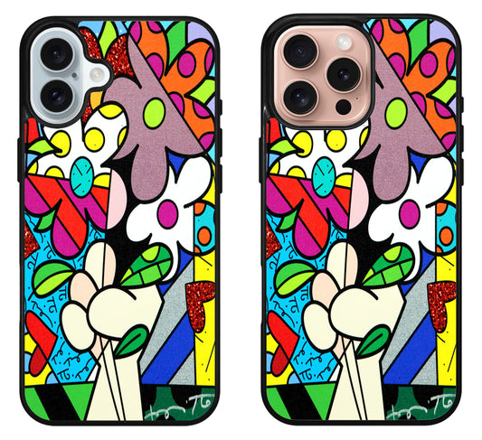 Romero Britto Background iPhone 16 | 16 Plus | 16 Pro | 16 Pro Max Case