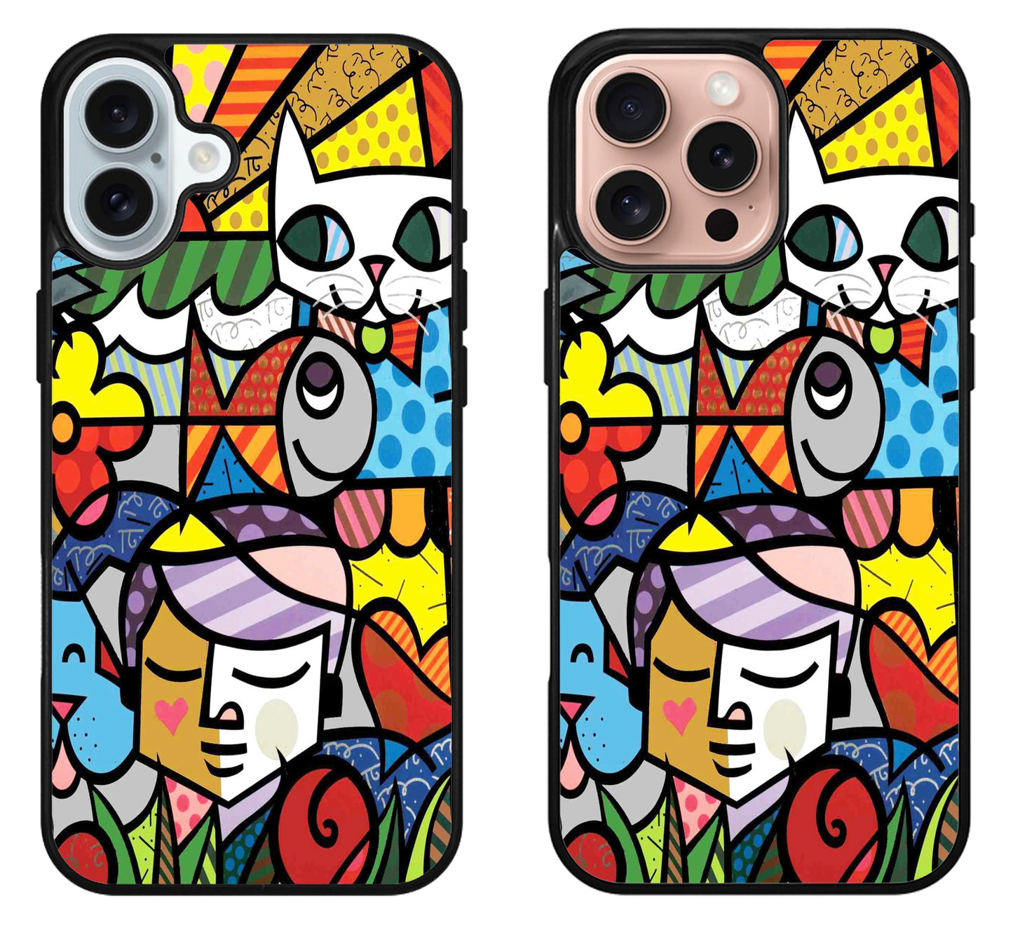 Romero Britto Collage iPhone 16 | 16 Plus | 16 Pro | 16 Pro Max Case