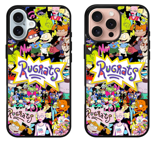 Rugrats Collage Black iPhone 16 | 16 Plus | 16 Pro | 16 Pro Max Case