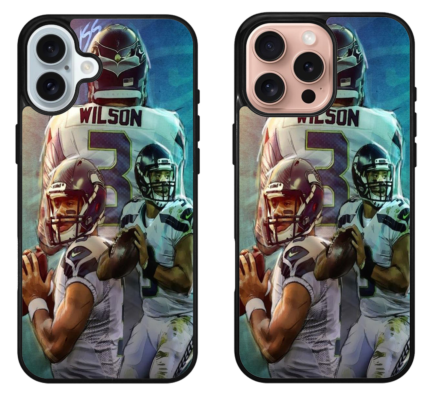 Russell Wilson Seattle Seahawks Collage iPhone 16 | 16 Plus | 16 Pro | 16 Pro Max Case