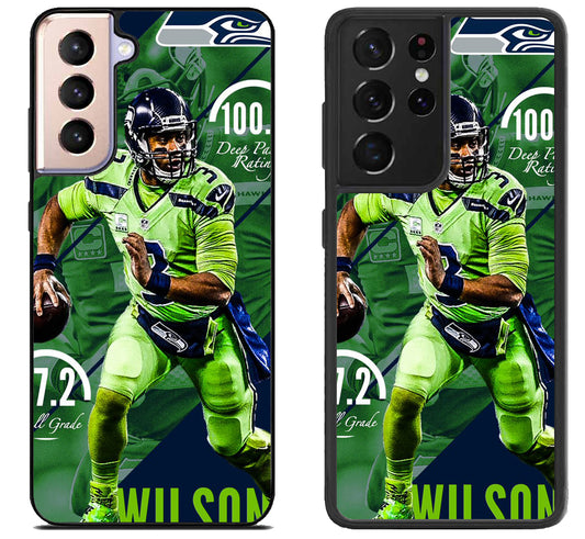 Russell Wilson Seattle Seahawks Wallpaper Samsung Galaxy S21 | S21 FE | S21+ | S21 Ultra Case