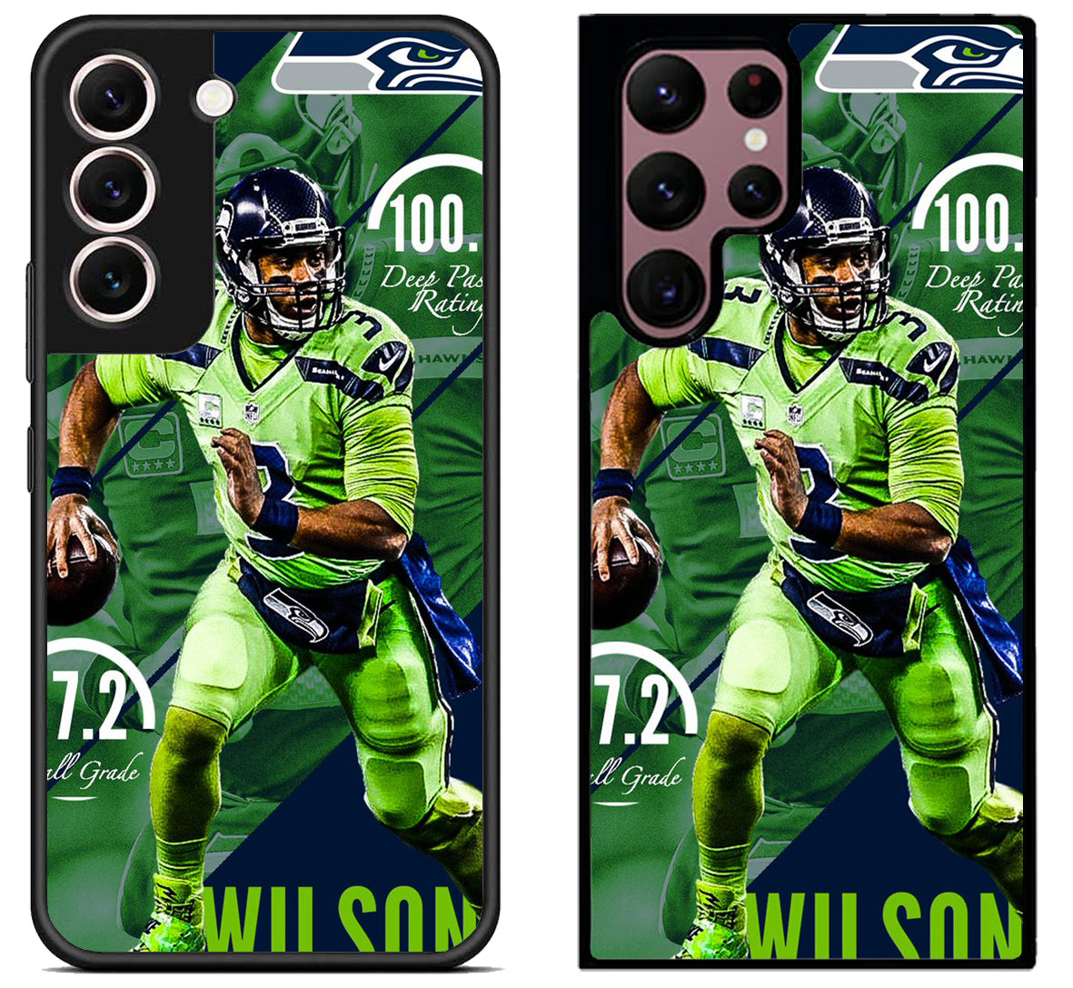 Russell Wilson Seattle Seahawks Wallpaper Samsung Galaxy S22 | S22+ | S22 Ultra Case