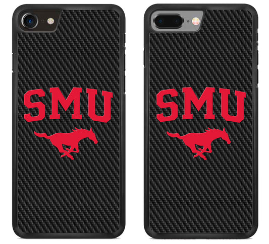 SMU Mustangs Black Carbon iPhone 8 | 8 Plus Case