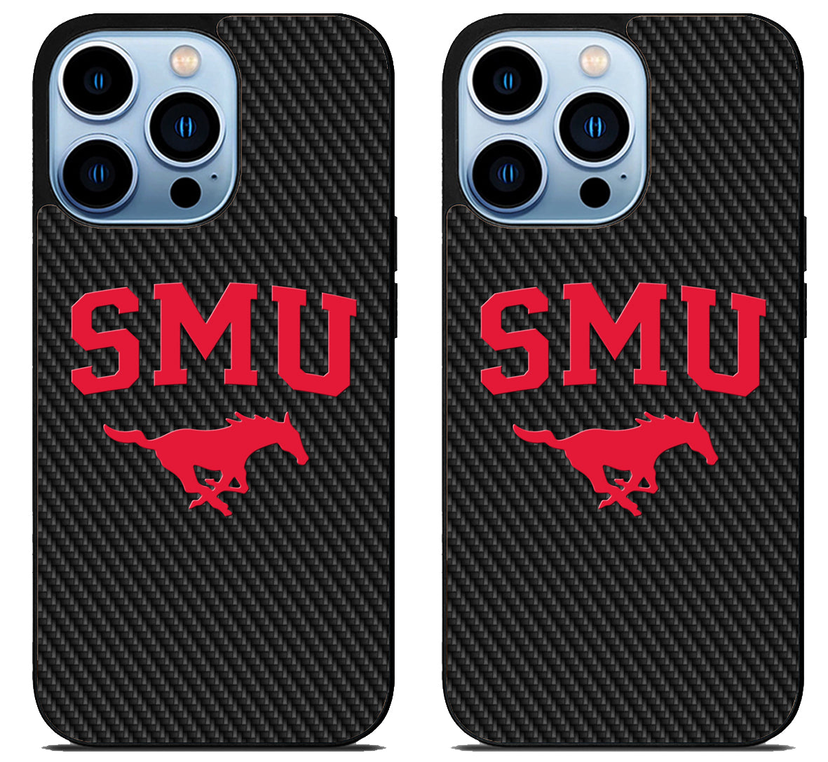 SMU Mustangs Black Carbon iPhone 15 Pro | iPhone 15 Pro Max Case