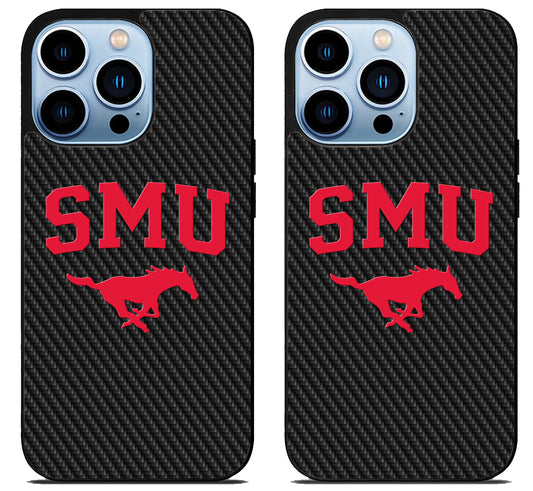 SMU Mustangs Black Carbon iPhone 15 Pro | iPhone 15 Pro Max Case