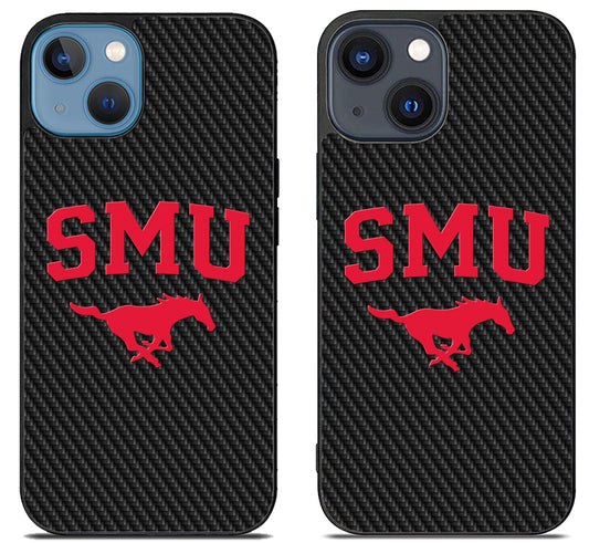 SMU Mustangs Black Carbon iPhone 15 | iPhone 15 Plus Case