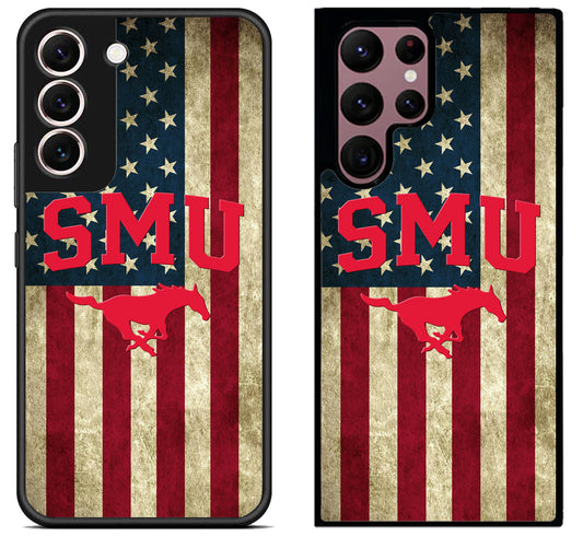 SMU Mustangs Flag Logo Samsung Galaxy S22 | S22+ | S22 Ultra Case