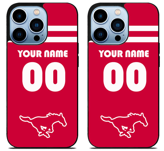 Custom Personalized SMU Mustangs iPhone 15 Pro | iPhone 15 Pro Max Case