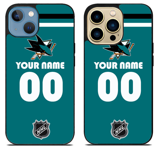 Custom Personalized San Jose Sharks NHL iPhone 14 | 14 Plus | 14 Pro | 14 Pro Max Case