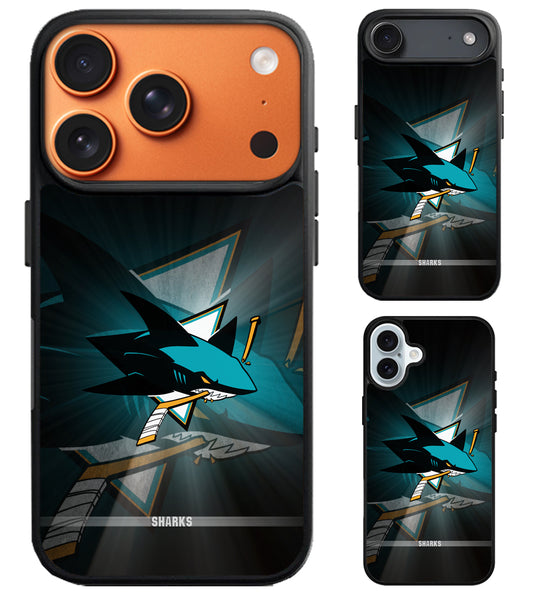 San Jose Sharks Logo Background iPhone Air | iPhone 17 | 17 Pro | 17 Pro Max Case