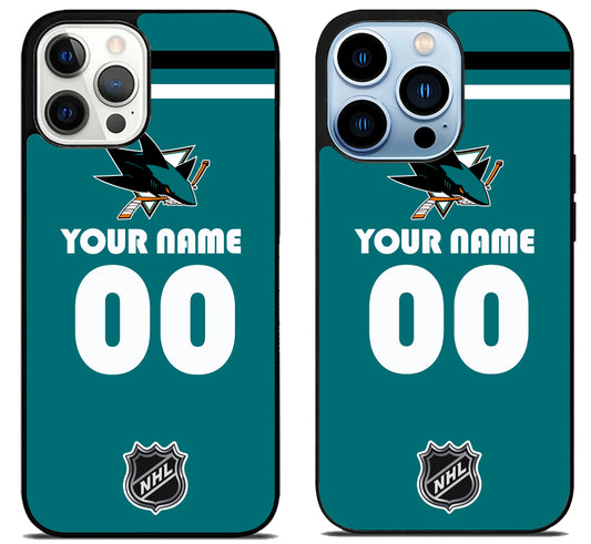 Custom Personalized San Jose Sharks NHL iPhone 15 Pro | iPhone 15 Pro Max Case