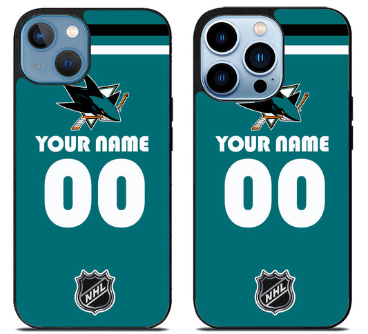 Custom Personalized San Jose Sharks NHL iPhone 13 | 13 Mini | 13 Pro | 13 Pro Max Case