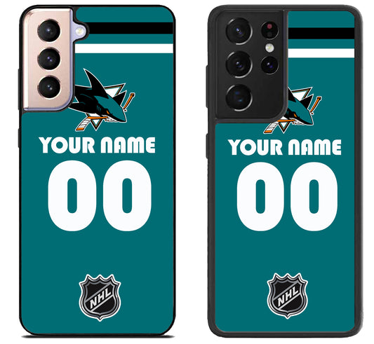 Custom Personalized San Jose Sharks NHL Samsung Galaxy S21 | S21 FE | S21+ | S21 Ultra Case