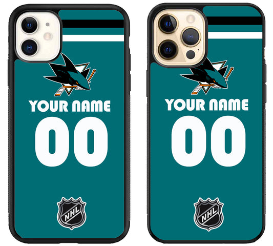 Custom Personalized San Jose Sharks NHL iPhone 12 | 12 Mini | 12 Pro | 12 Pro Max Case