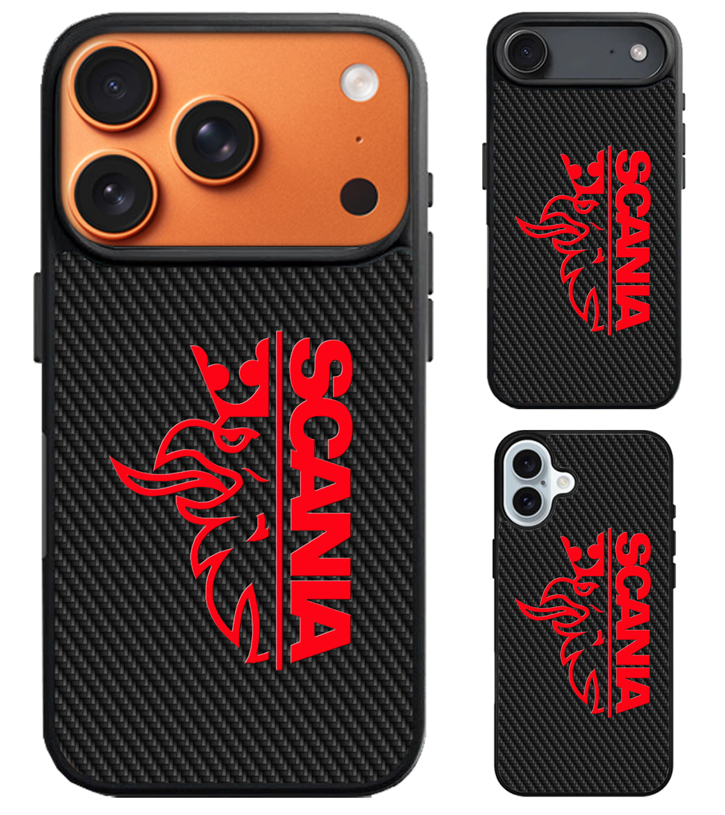 Scania Red Logo Carbon iPhone Air | iPhone 17 | 17 Pro | 17 Pro Max Case