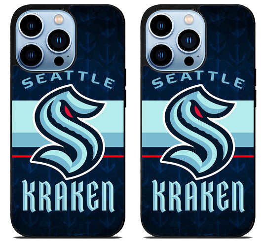 Seattle Kraken Background iPhone 15 Pro | iPhone 15 Pro Max Case