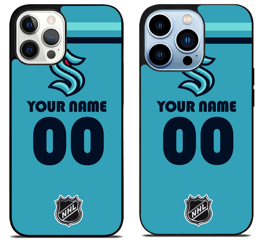 Custom Personalized Seattle Kraken NHL iPhone 15 Pro | iPhone 15 Pro Max Case