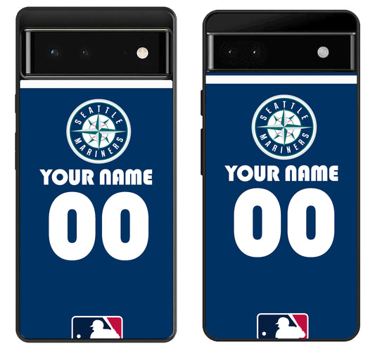Custom Personalized Seattle Mariners MLB Google Pixel 6 | 6A | 6 Pro Case