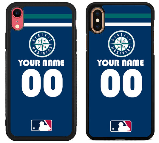 Custom Personalized Seattle Mariners MLB iPhone X | Xs | Xr | Xs Max Case