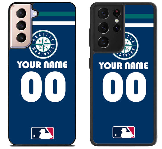 Custom Personalized Seattle Mariners MLB Samsung Galaxy S21 | S21 FE | S21+ | S21 Ultra Case
