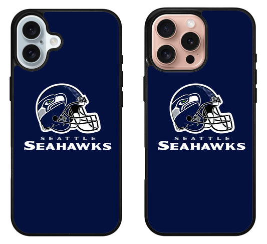 Seattle Seahawks Logo Football iPhone 16 | 16 Plus | 16 Pro | 16 Pro Max Case