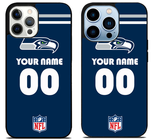 Custom Personalized Seattle Seahawks NFL iPhone 15 Pro | iPhone 15 Pro Max Case