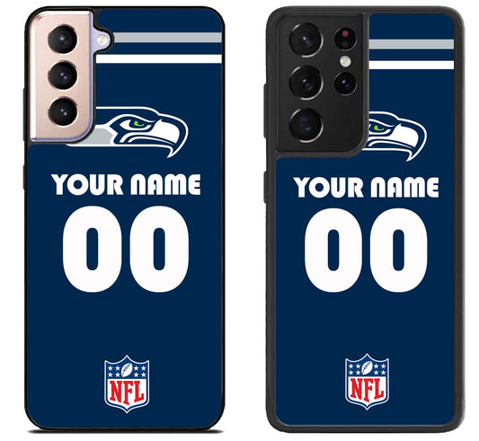 Custom Personalized Seattle Seahawks NFL Samsung Galaxy S21 | S21 FE | S21+ | S21 Ultra Case