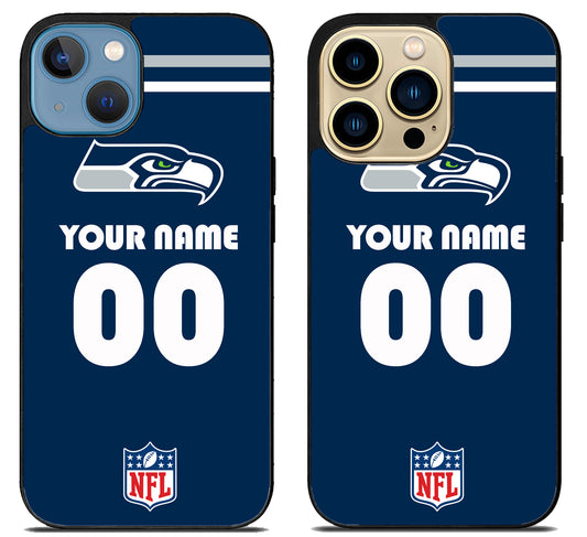 Custom Personalized Seattle Seahawks NFL iPhone 14 | 14 Plus | 14 Pro | 14 Pro Max Case