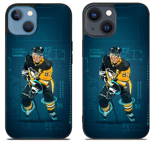 Sidney Crosby Pittsburgh Penguins Background iPhone 15 | iPhone 15 Plus Case