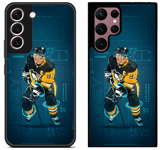 Sidney Crosby Pittsburgh Penguins Background Samsung Galaxy S22 | S22+ | S22 Ultra Case