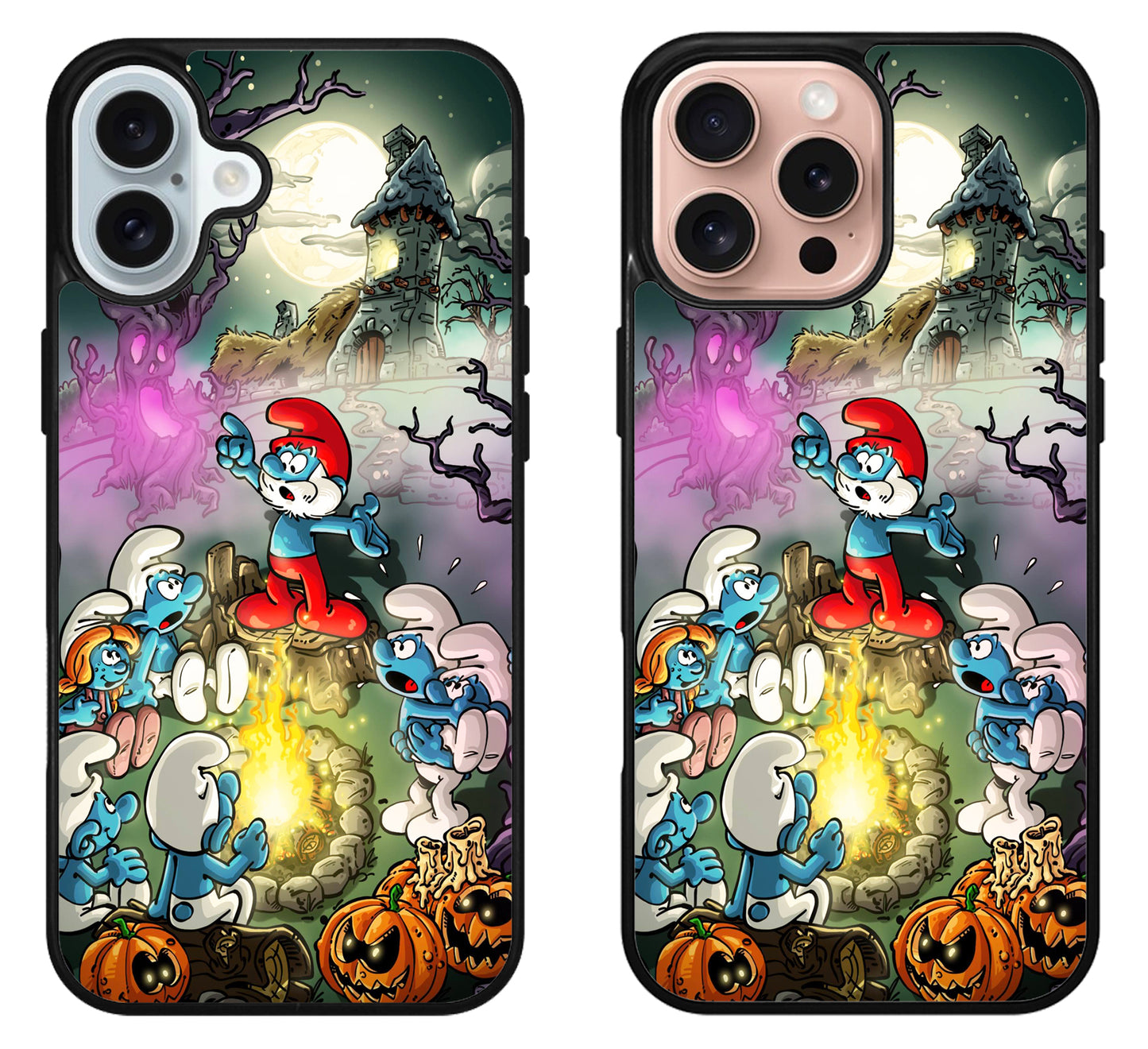 Smurf Starry Night Halloween iPhone 16 | 16 Plus | 16 Pro | 16 Pro Max Case