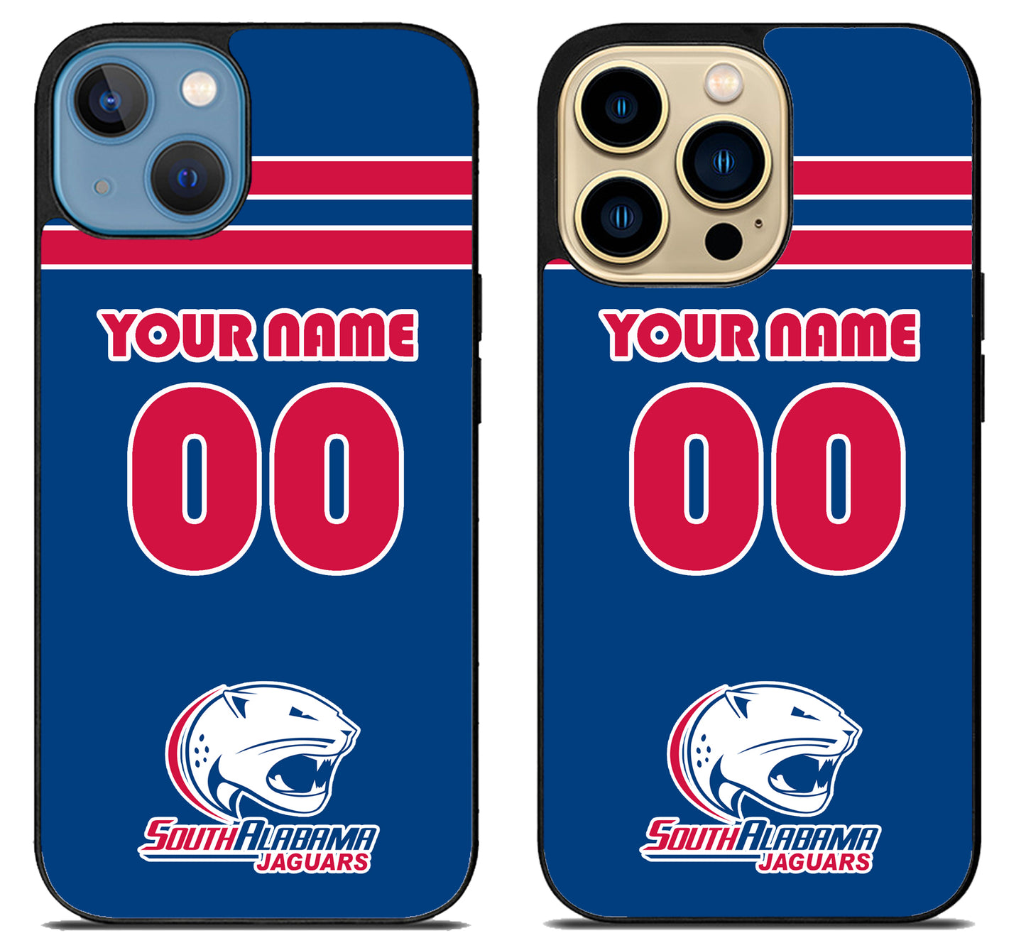 Custom Personalized South Alabama Jaguars iPhone 14 | 14 Plus | 14 Pro | 14 Pro Max Case