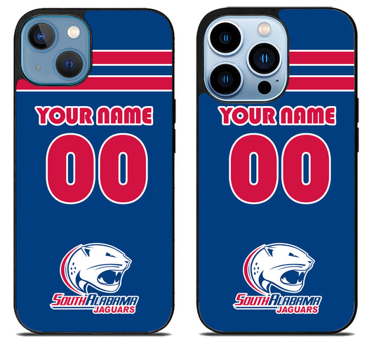 Custom Personalized South Alabama Jaguars iPhone 13 | 13 Mini | 13 Pro | 13 Pro Max Case