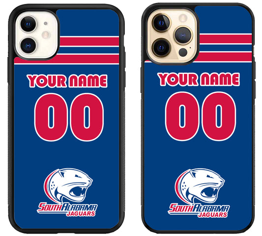 Custom Personalized South Alabama Jaguars iPhone 12 | 12 Mini | 12 Pro | 12 Pro Max Case