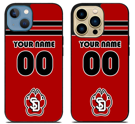 Custom Personalized South Dakota Coyotes iPhone 14 | 14 Plus | 14 Pro | 14 Pro Max Case