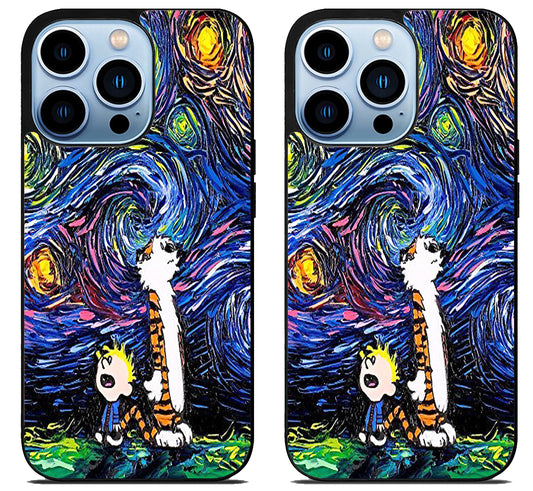 Calvin And Hobbes Starry Night iPhone 15 Pro | iPhone 15 Pro Max Case