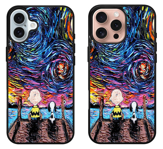 Starry Night snoopy Wallpaper iPhone 16 | 16 Plus | 16 Pro | 16 Pro Max Case