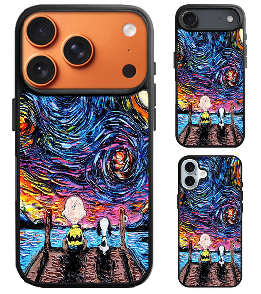 Snoopy Starry Night Wallpaper iPhone Air | iPhone 17 | 17 Pro | 17 Pro Max Case