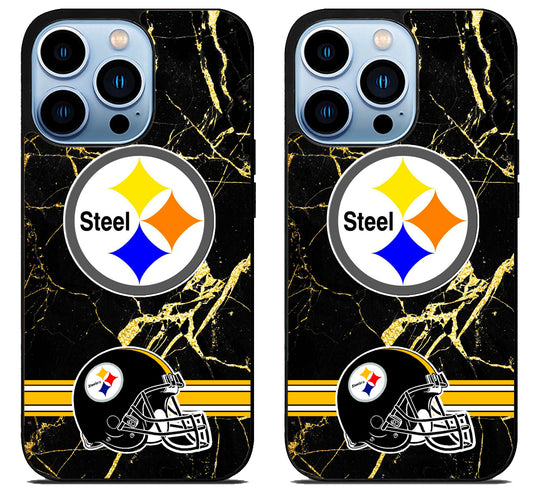 Pittsburgh Steelers Football Marble iPhone 15 Pro | iPhone 15 Pro Max Case