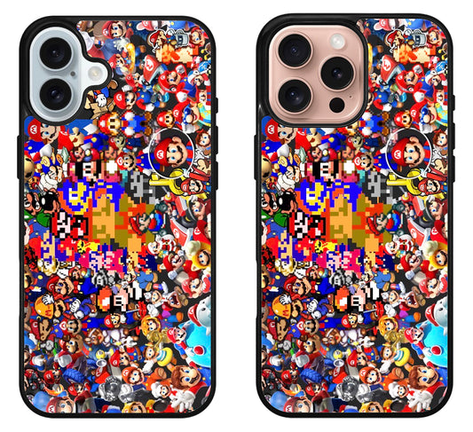 Super Mario Wallpaper Collage iPhone 16 | 16 Plus | 16 Pro | 16 Pro Max Case