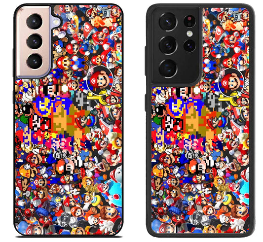 Super Mario Wallpaper Collage Samsung Galaxy S21 | S21 FE | S21+ | S21 Ultra Case
