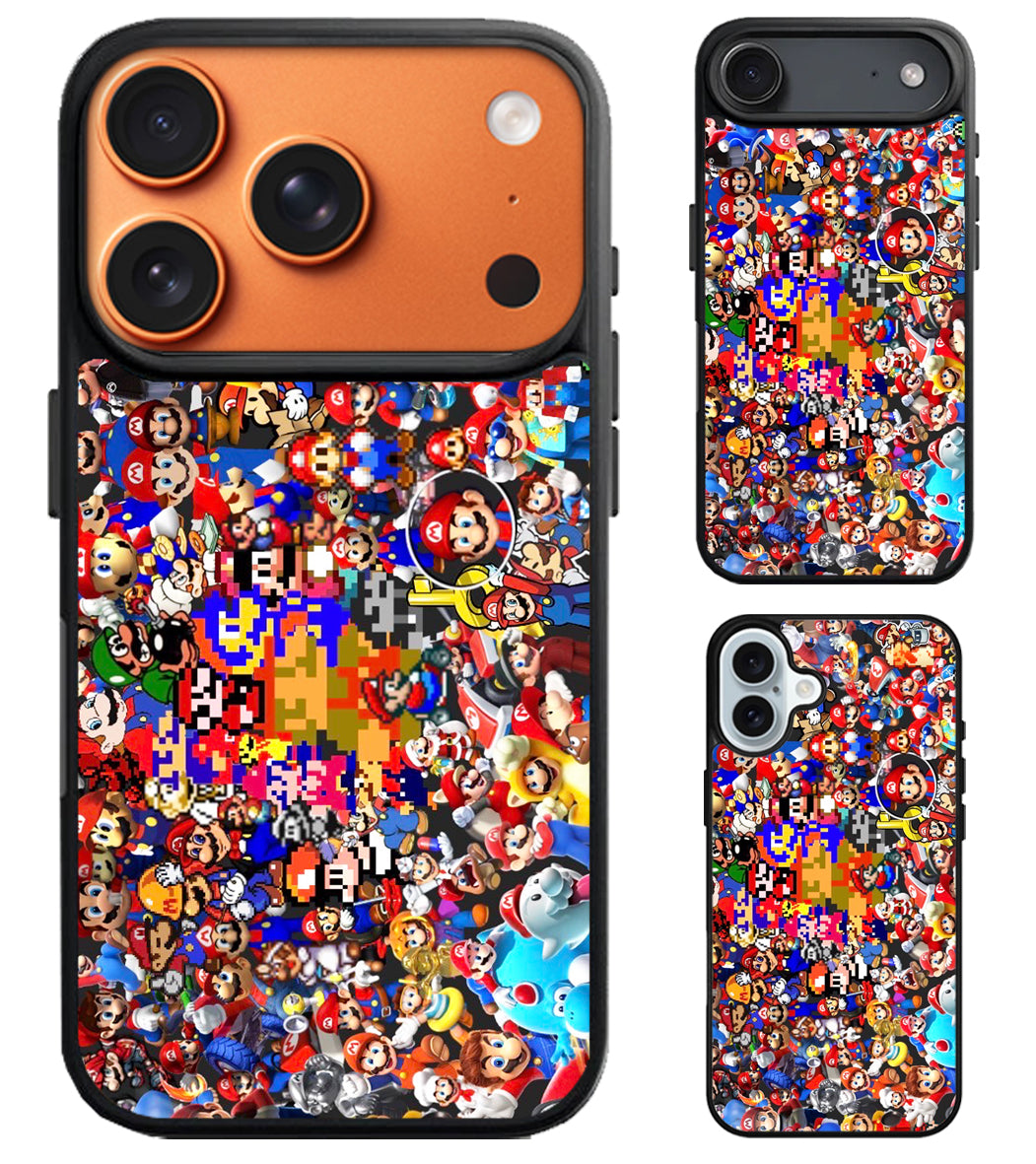 Super Mario Wallpaper Collage iPhone Air | iPhone 17 | 17 Pro | 17 Pro Max Case