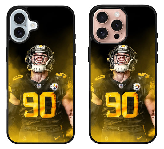 TJ Watt Pittsburgh Steelers Cover Wallpaper iPhone 16 | 16 Plus | 16 Pro | 16 Pro Max Case