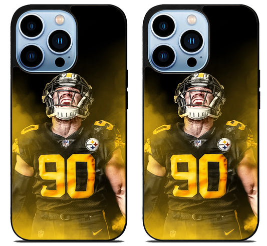 TJ Watt Pittsburgh Steelers Wallpaper iPhone 15 Pro | iPhone 15 Pro Max Case