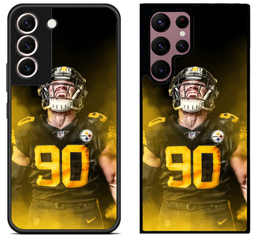 TJ Watt Pittsburgh Steelers Wallpaper Samsung Galaxy S22 | S22+ | S22 Ultra Case