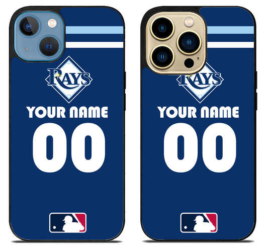 Custom Personalized Tampa Bay Rays MLB iPhone 14 | 14 Plus | 14 Pro | 14 Pro Max Case