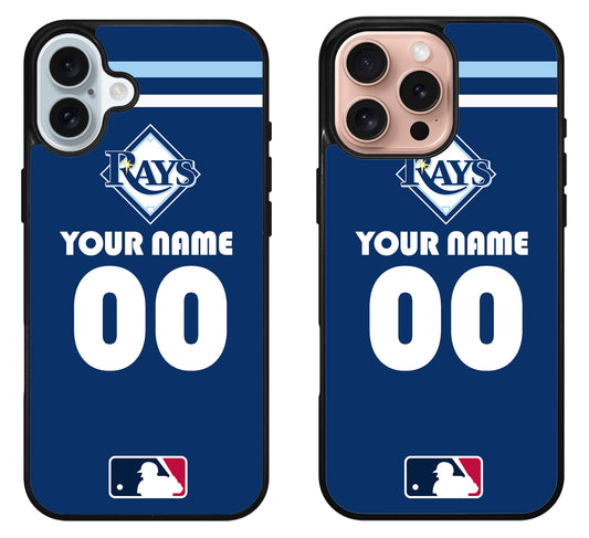 Custom Personalized Tampa Bay Rays iPhone 16 | 16 Plus | 16 Pro | 16 Pro Max Case