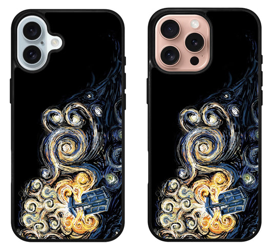 Tardis Van Gogh Doctor Who Cover iPhone 16 | 16 Plus | 16 Pro | 16 Pro Max Case