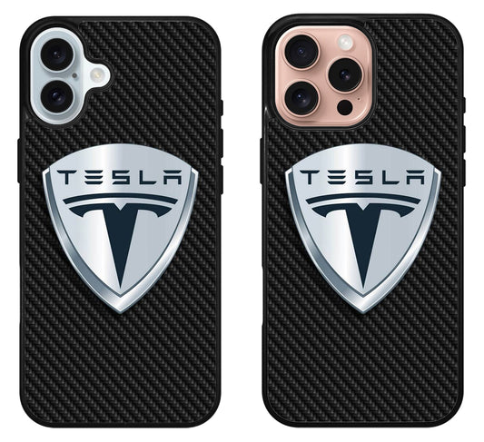 Tesla Logo Carbon iPhone 16 | 16 Plus | 16 Pro | 16 Pro Max Case