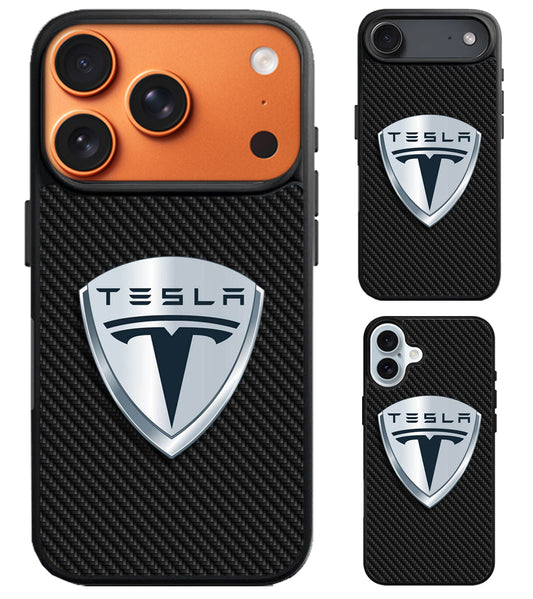 Tesla Logo Carbon iPhone Air | iPhone 17 | 17 Pro | 17 Pro Max Case